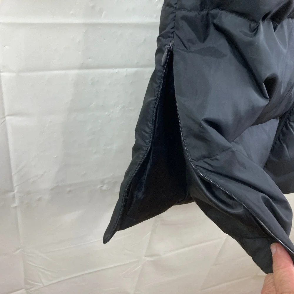 Michael Kors Down Puffer Coat‎ Sz L Black Faux Fur Hooded Parka Quilted Long